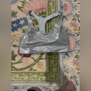 Old Navy Metallic Silver Sports Bra